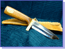 My First Knife. W1 Steel With a Walnut and Cow Bone Handle.